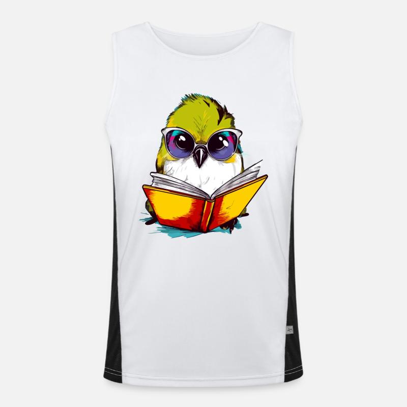 Bako, der gelehrte Vogel Funktionelles Kontrast-Tank Top für Männer 