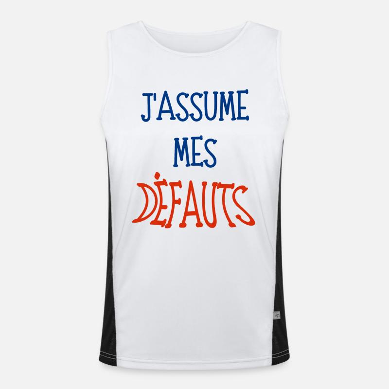 j'assume mes défauts Débardeur respirant contrasté Homme 