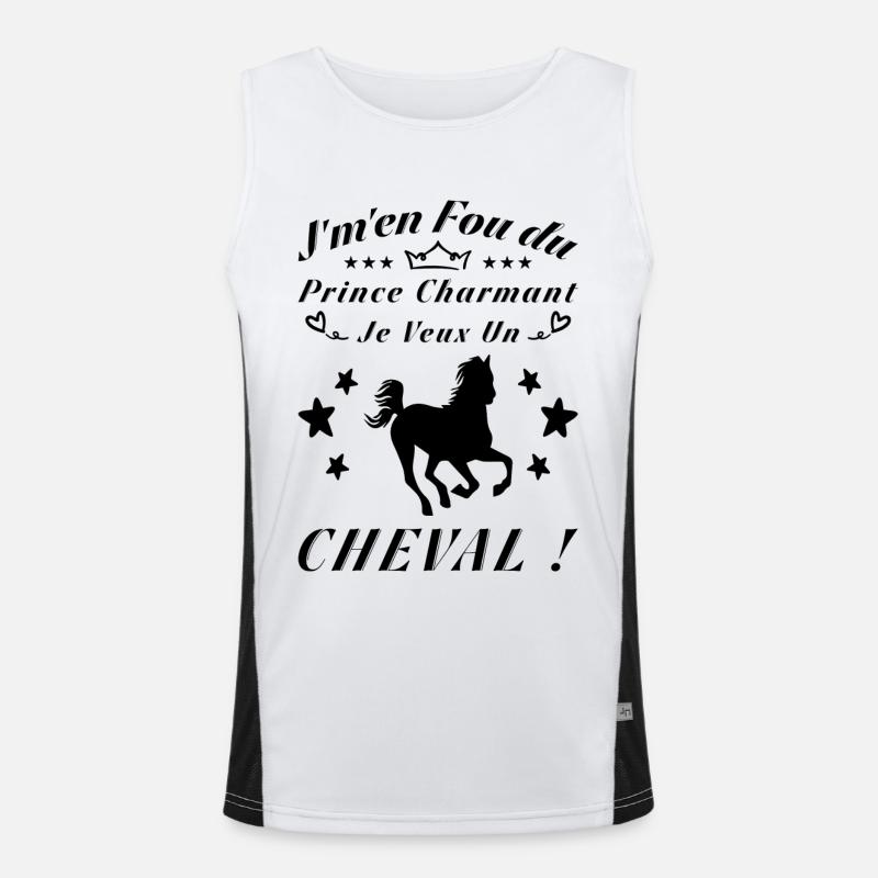 Ich schere mich einen Dreck um den Märchenprinzen, ich will ein Pferd Funktionelles Kontrast-Tank Top für Männer 