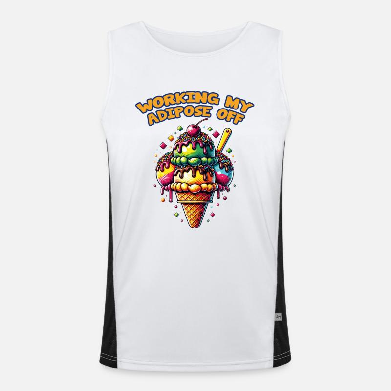 Große bunte Eistüte mit ironischem Spruch Funktionelles Kontrast-Tank Top für Männer 