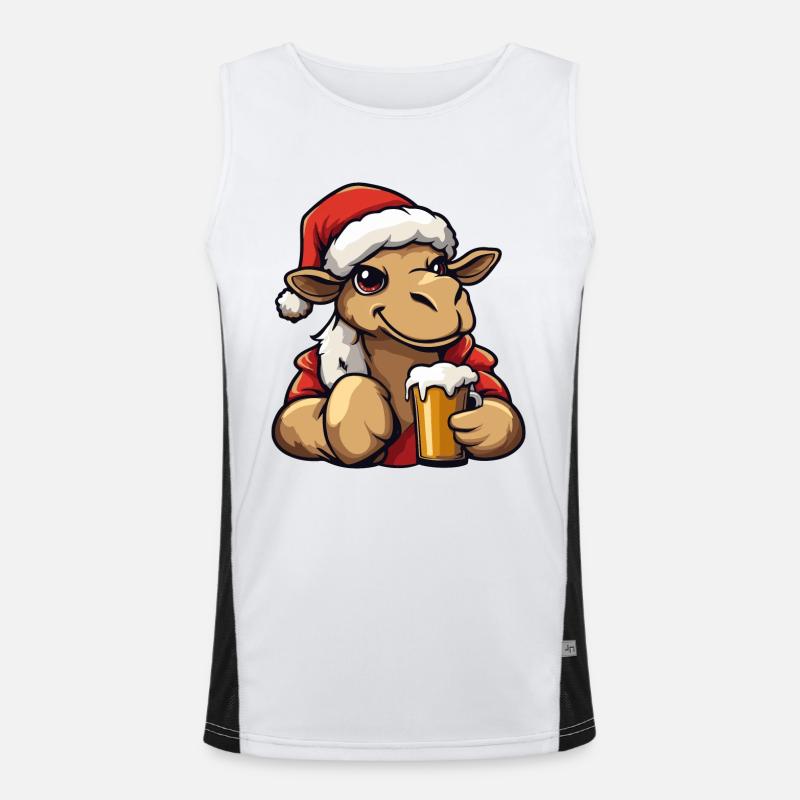 Kamel Weihnachten Bier Funktionelles Kontrast-Tank Top für Männer 