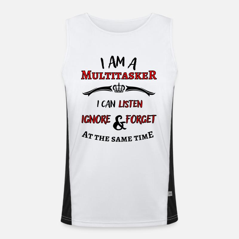 Ich bin ein Multitasker ... cooler Fun Spruch Funktionelles Kontrast-Tank Top für Männer 