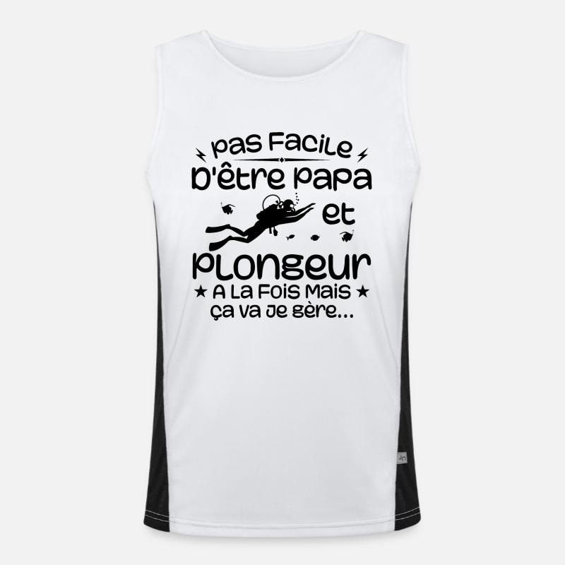 It's not easy to be a dad and a diver at the same time Men's Functional Contrast Tank Top 