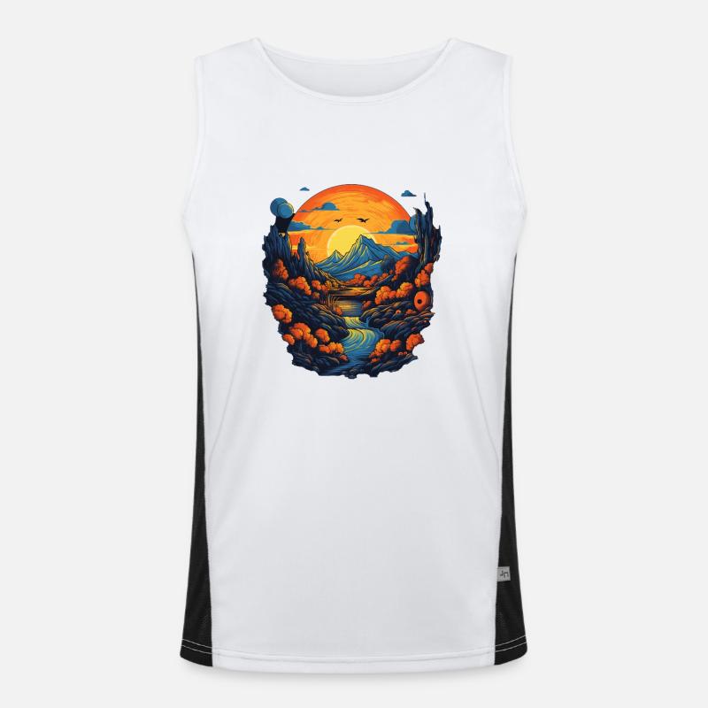 Landschaft Funktionelles Kontrast-Tank Top für Männer 