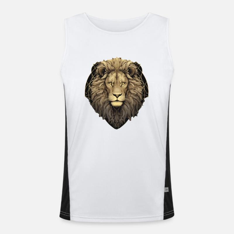 Löwe Funktionelles Kontrast-Tank Top für Männer 