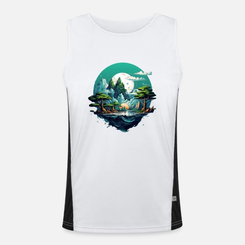 Landschaft Funktionelles Kontrast-Tank Top für Männer 