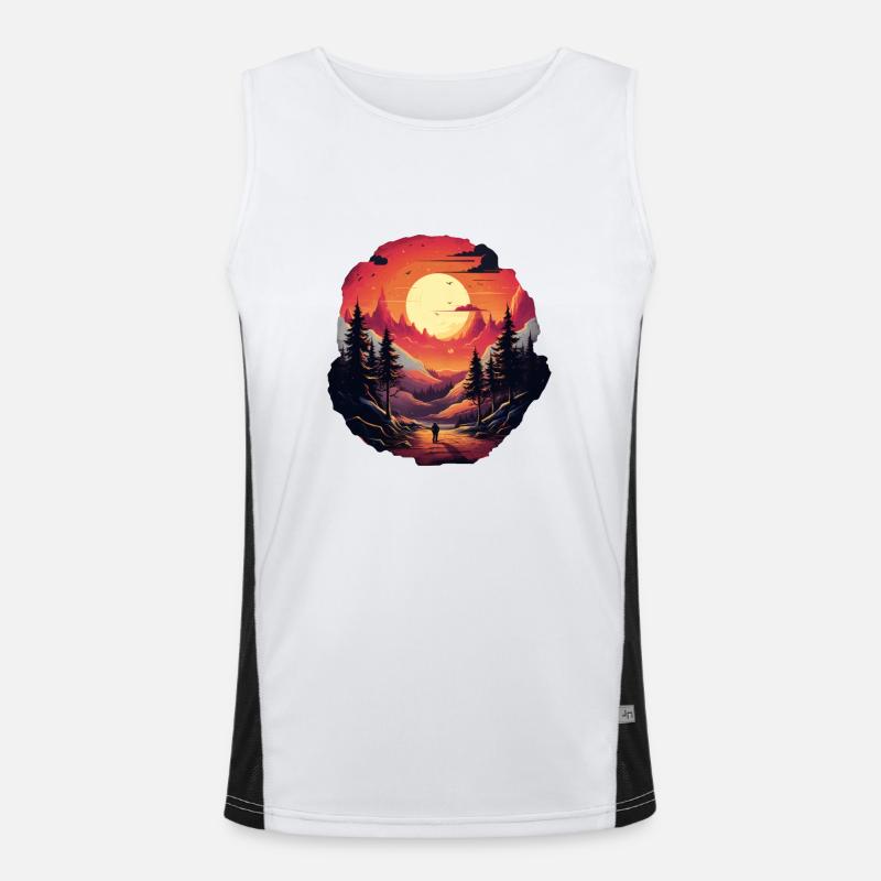 Landschaft Funktionelles Kontrast-Tank Top für Männer 