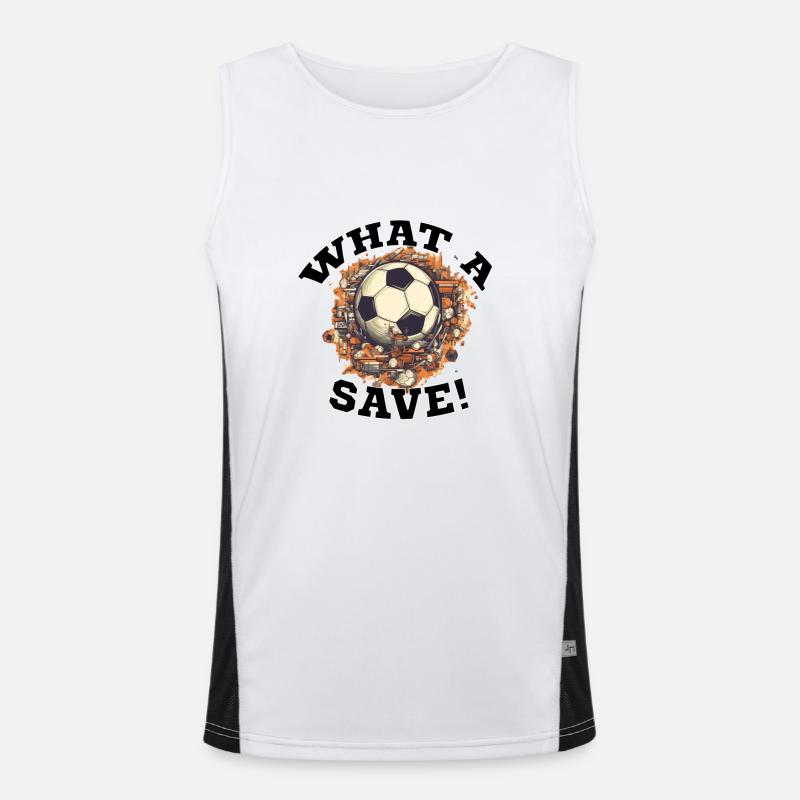 Fußball ball - What a Save! Funktionelles Kontrast-Tank Top für Männer 