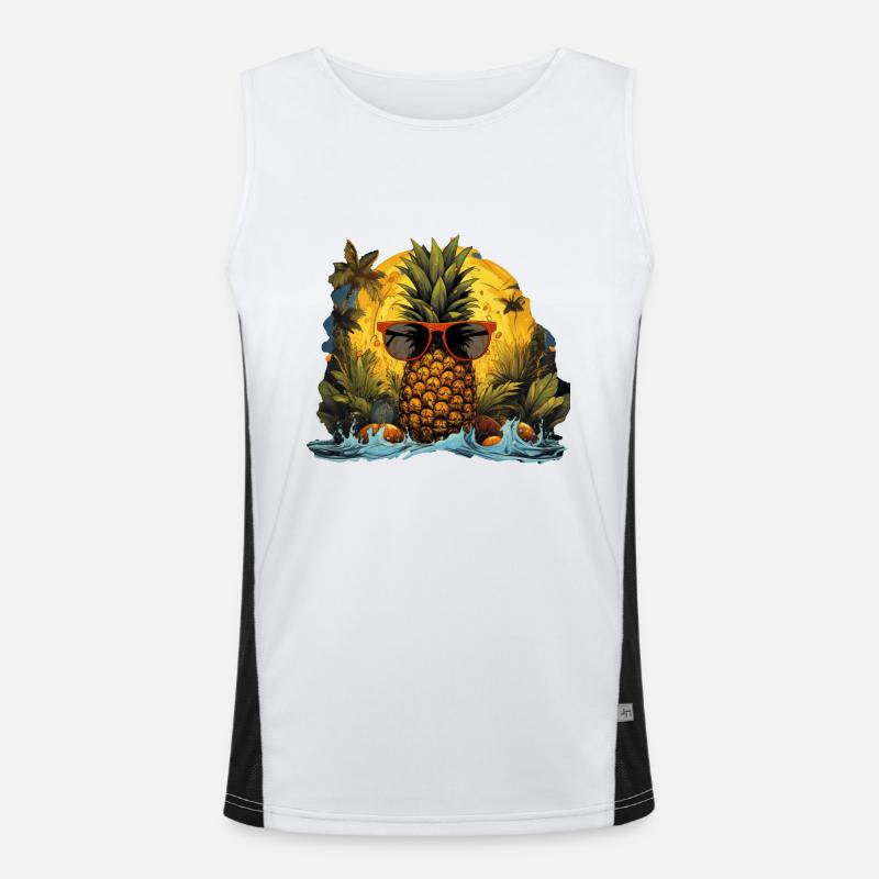 Pineapple - Men's Functional Contrast Tank Top  - white/black
