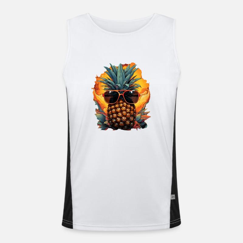 Ananas Funktionelles Kontrast-Tank Top für Männer 
