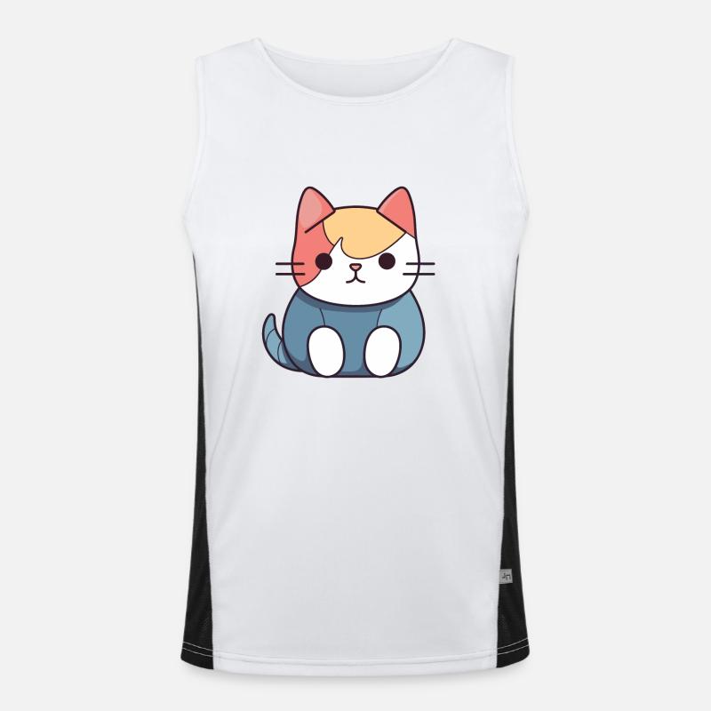 Chat - Style Kawaii Débardeur respirant contrasté Homme 
