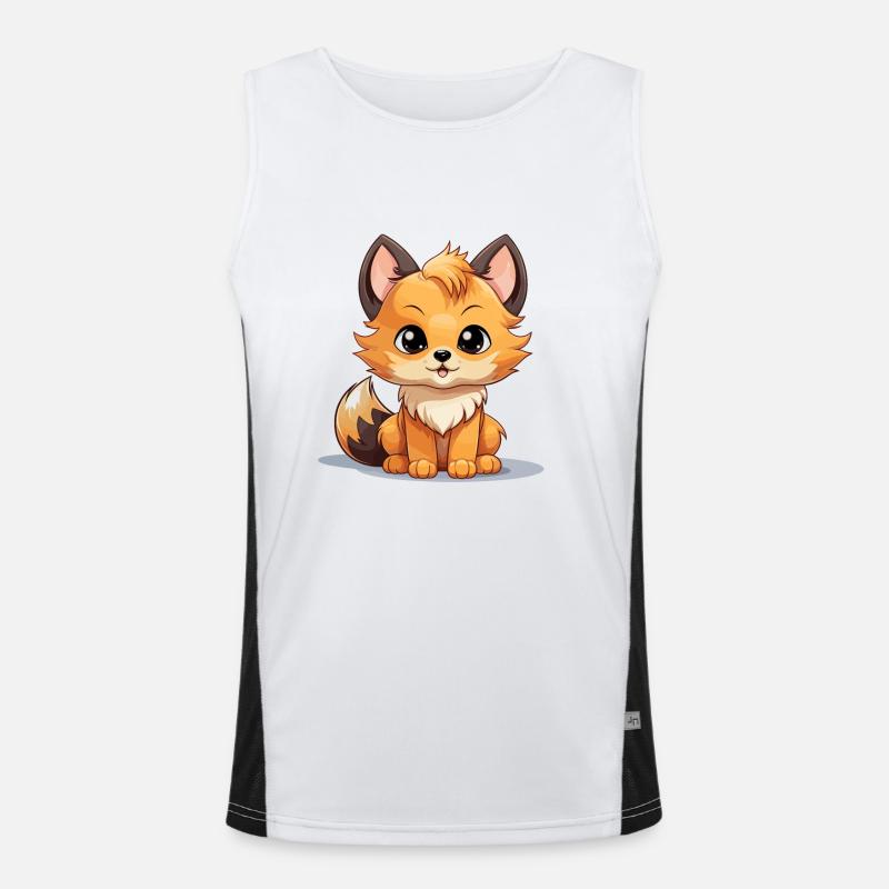 Fuchs - Kawaii Style Funktionelles Kontrast-Tank Top für Männer 