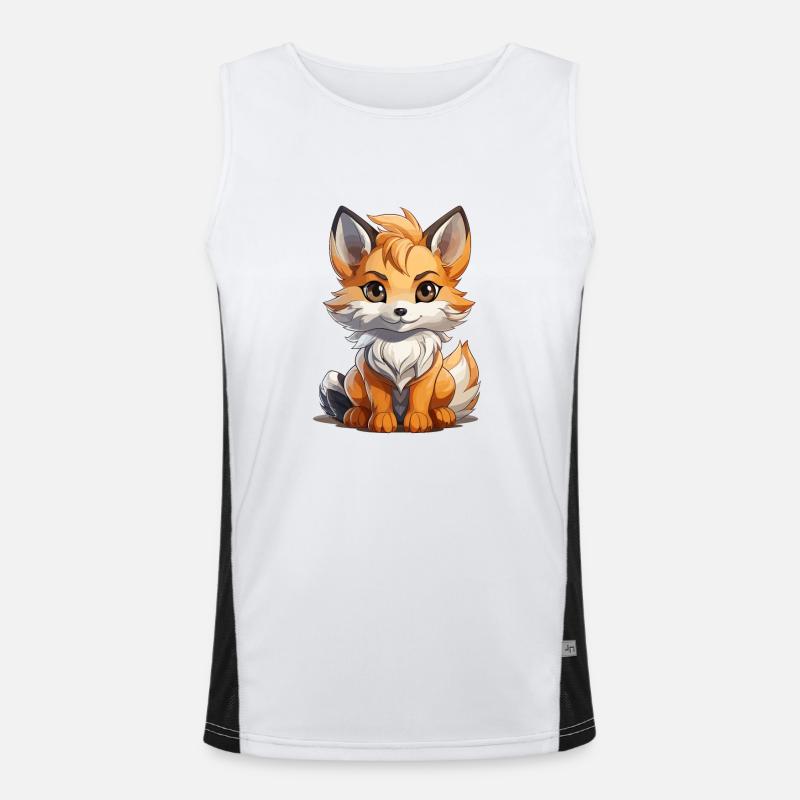 Fuchs - Kawaii Style Funktionelles Kontrast-Tank Top für Männer 