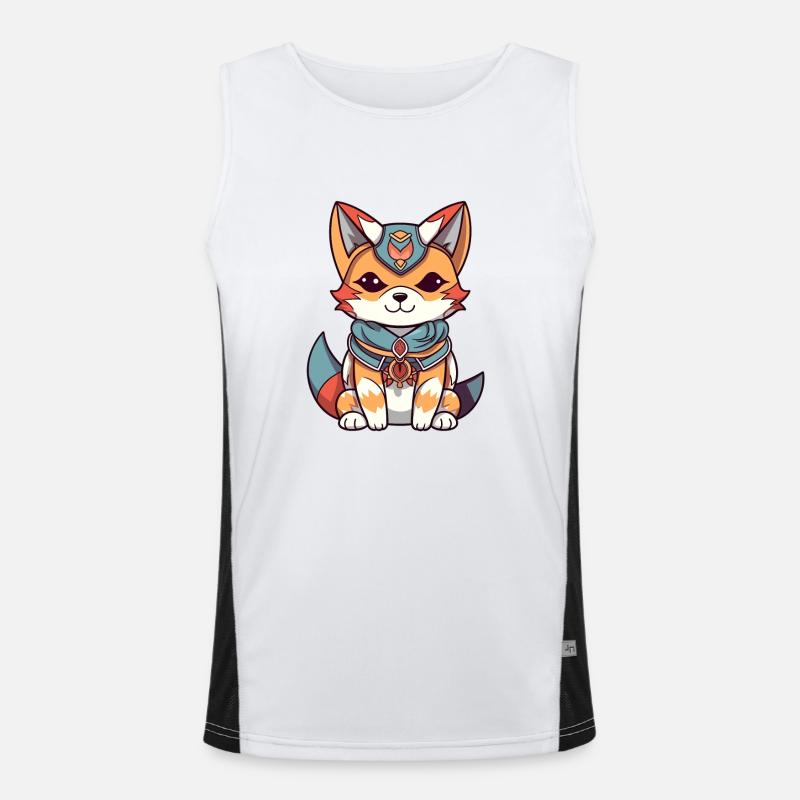 Fuchs - Kawaii Style Funktionelles Kontrast-Tank Top für Männer 