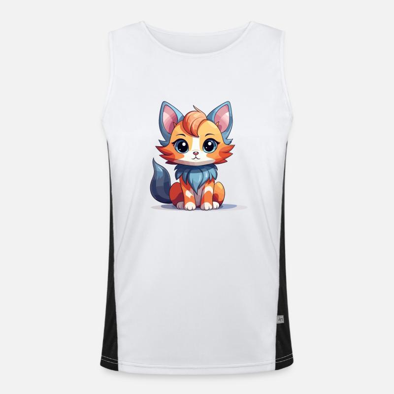 Chat - Style Kawaii Débardeur respirant contrasté Homme 