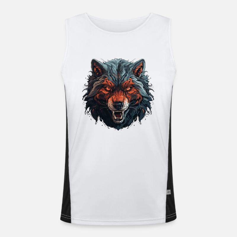 Loup - Illustration Débardeur respirant contrasté Homme 