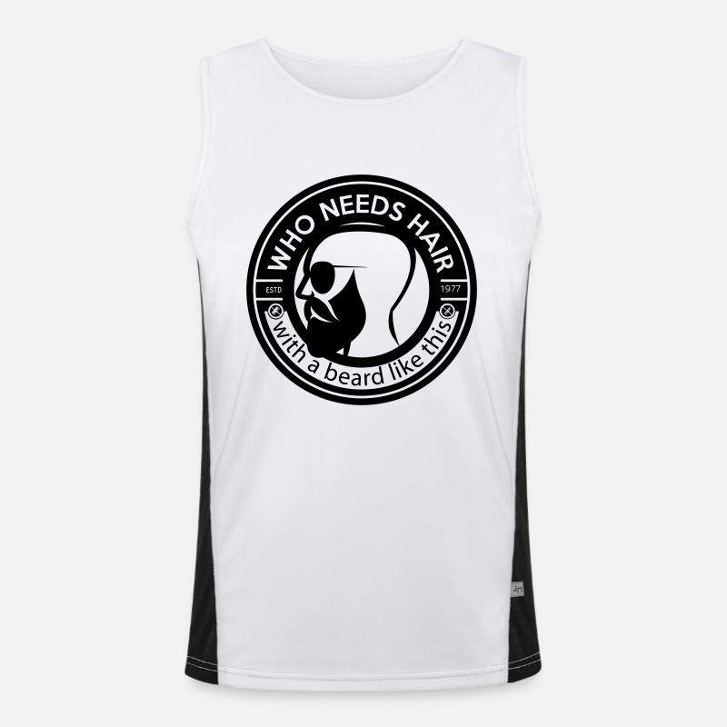 Who needs hair with a beard like this Men's Functional Contrast Tank Top 