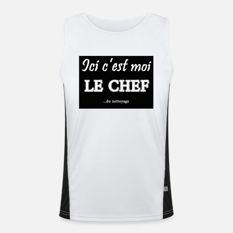 chef noir Débardeur respirant contrasté Homme 