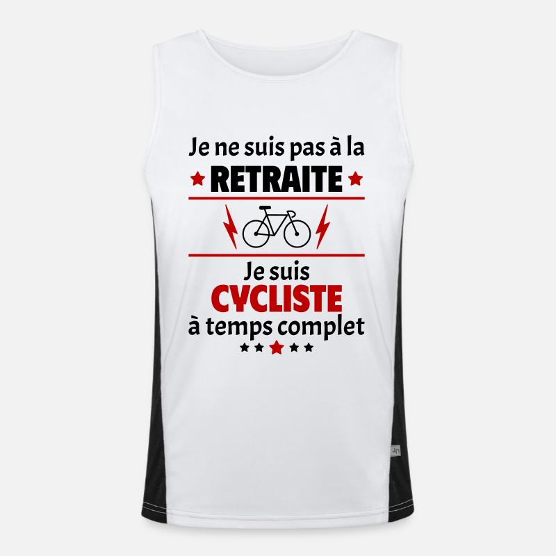 Pas à la retraite cycliste à temps complet, noël Débardeur respirant contrasté Homme 