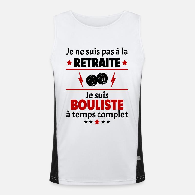 Pas à la retraite bouliste à temps complet, noël Débardeur respirant contrasté Homme 