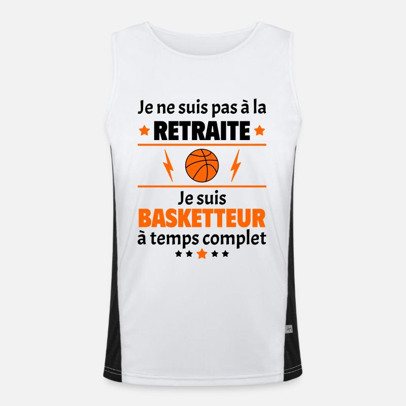 Pas à la retraite basketteur à temps complet, noël Débardeur respirant contrasté Homme 