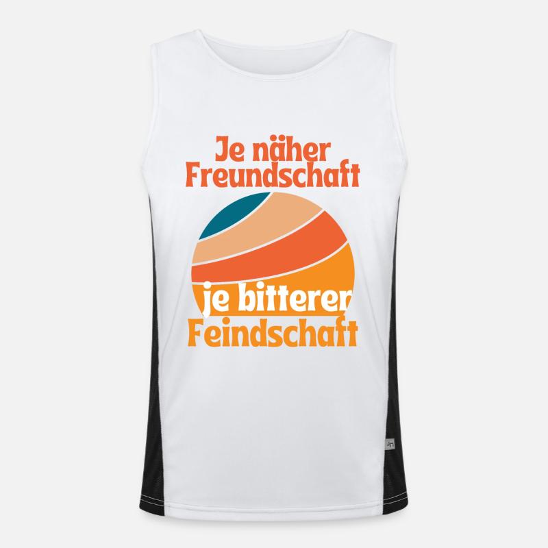 Je näher Freundschaft je bitterer Feindschaft Funktionelles Kontrast-Tank Top für Männer 