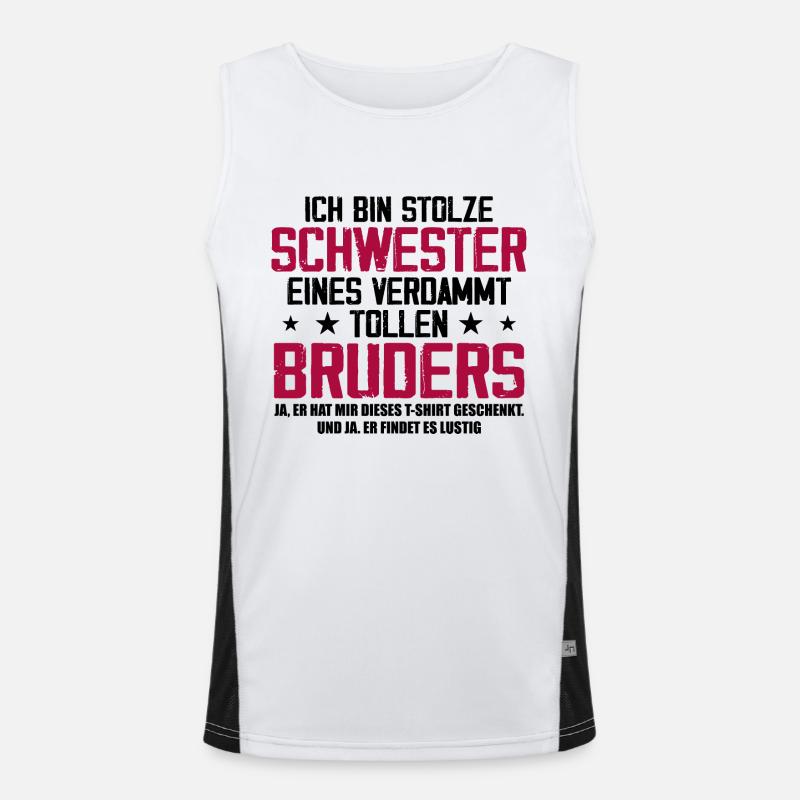 Ich Bin Stolze Schwester Eines Verdammt Tollen Funktionelles Kontrast-Tank Top für Männer 