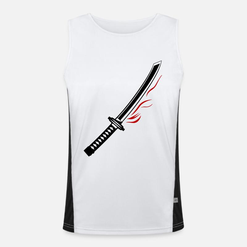 Icône d’épée de samouraï Débardeur respirant contrasté Homme 