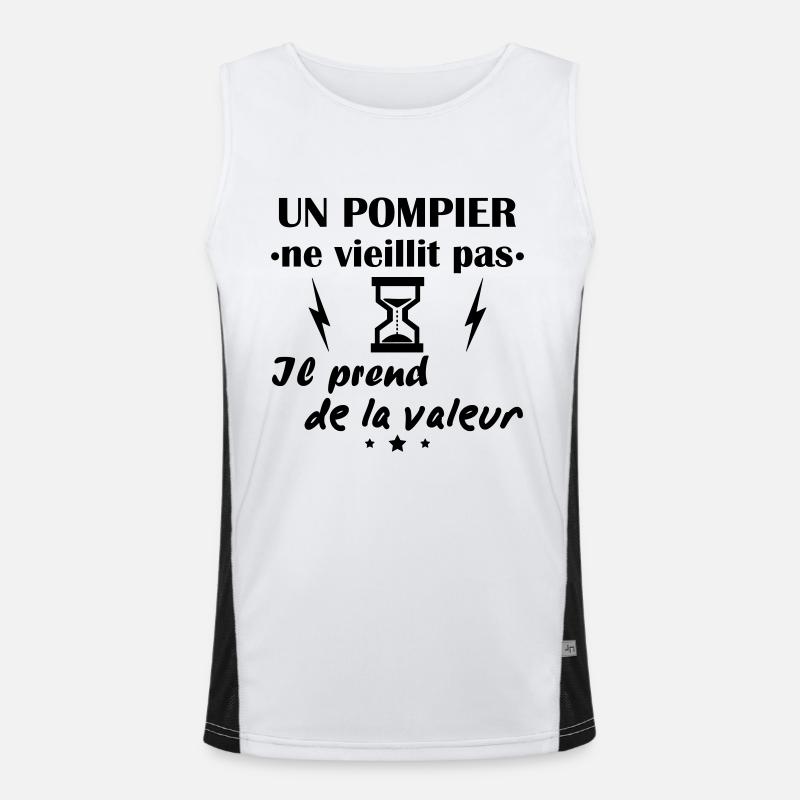Pompier ne vieillit pas,idée cadeau anniversaire Débardeur respirant contrasté Homme 