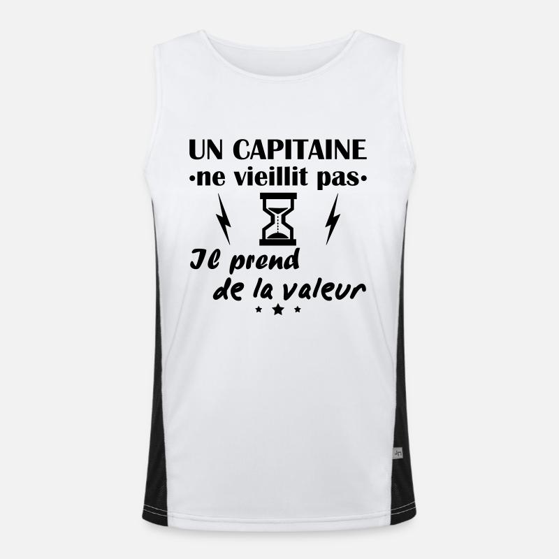 Capitaine ne vieillit pas,idée cadeau anniversaire Débardeur respirant contrasté Homme 