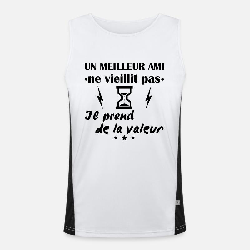Meilleur ami ne vieillit pas, cadeau anniversaire Débardeur respirant contrasté Homme 