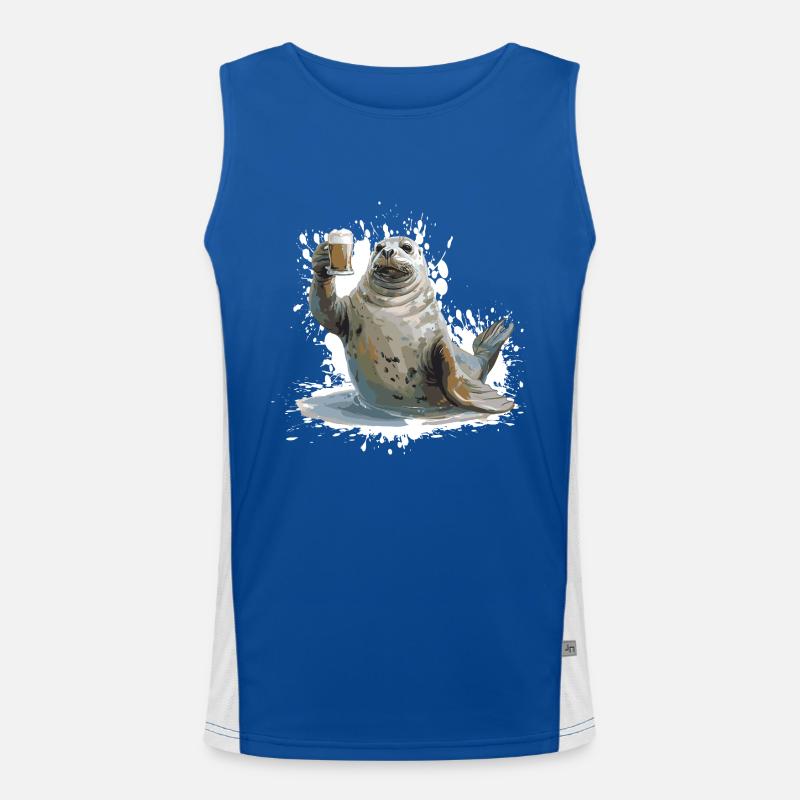 Robbe Beer Funny Men's Functional Contrast Tank Top 