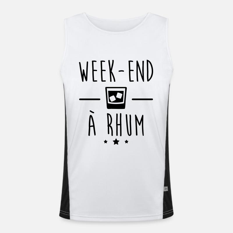 Weekend rum, aperitif gift, alcohol, humor Men's Functional Contrast Tank Top 