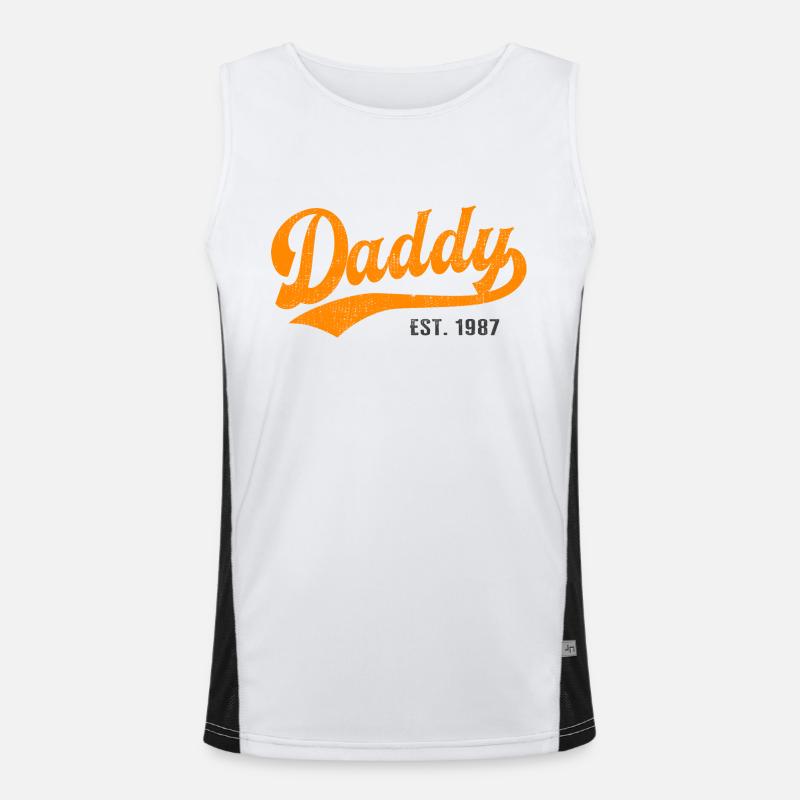 Daddy - Best Dad Daddy in the World - est. 1987 Men's Functional Contrast Tank Top 