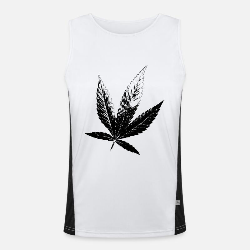 Cannabis Hanf Blatt Funktionelles Kontrast-Tank Top für Männer 