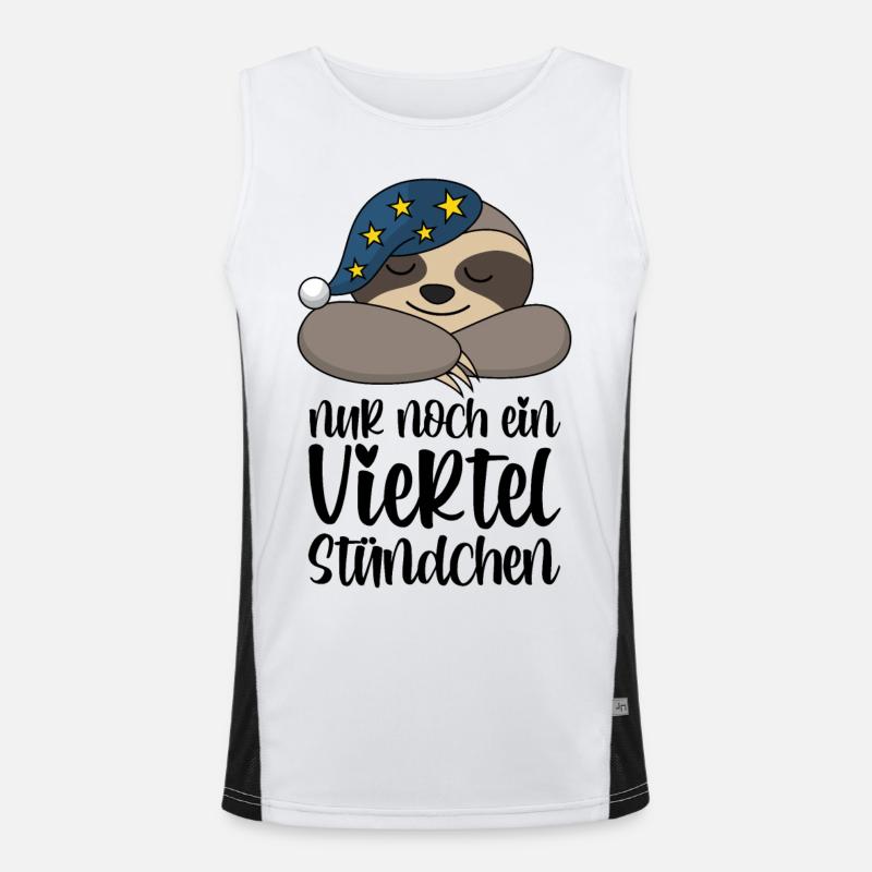 Faultier Nur Noch Ein Viertel Stündchen Geschenk Funktionelles Kontrast-Tank Top für Männer 