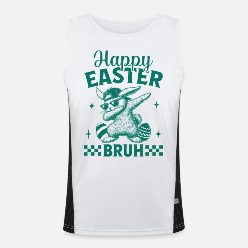 Happy Easter Bruh Funktionelles Kontrast-Tank Top für Männer 