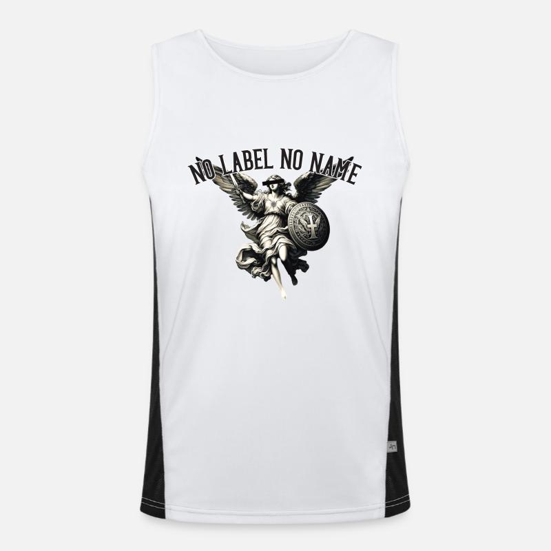 NO LABEL NO NAME Zensierter Schutzengel Kunstwerk Funktionelles Kontrast-Tank Top für Männer 