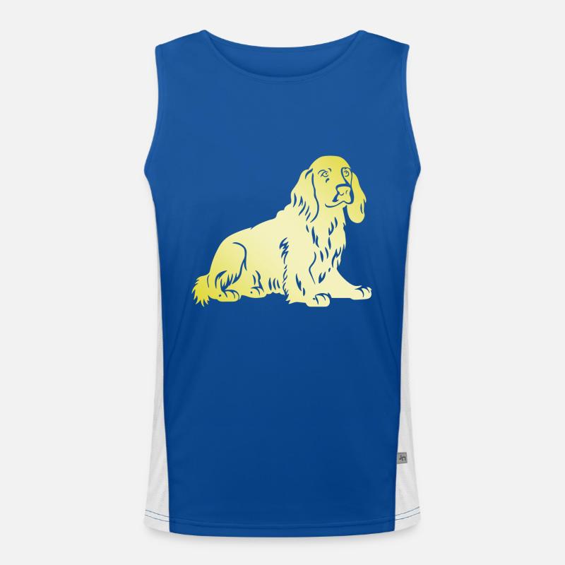 Cocker Spaniel Hund Silhouette Funktionelles Kontrast-Tank Top für Männer 