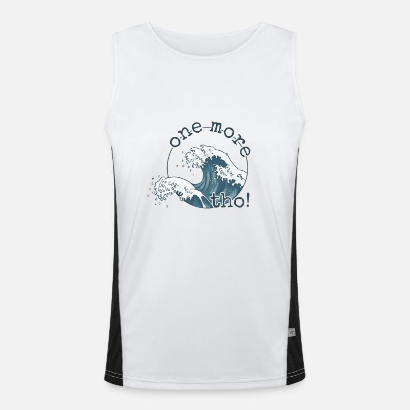 One More Wave Tho! Japanese Wave Surf Vibes Men's Functional Contrast Tank Top 