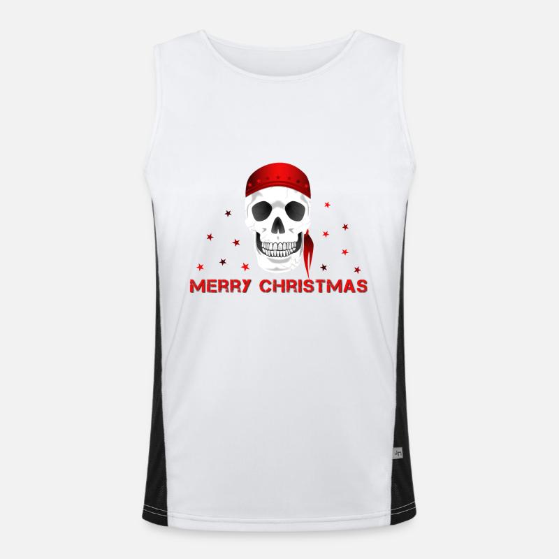 Crâne de joyeux Noël Débardeur respirant contrasté Homme 