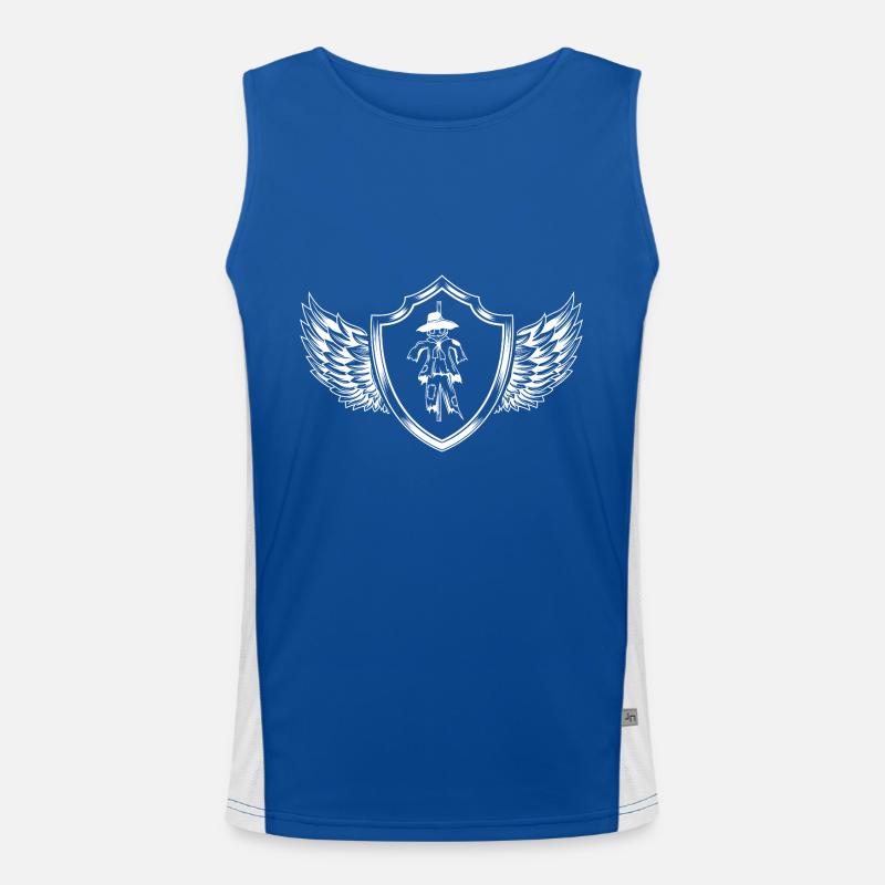 Vogelscheuche Wappen Funktionelles Kontrast-Tank Top für Männer 