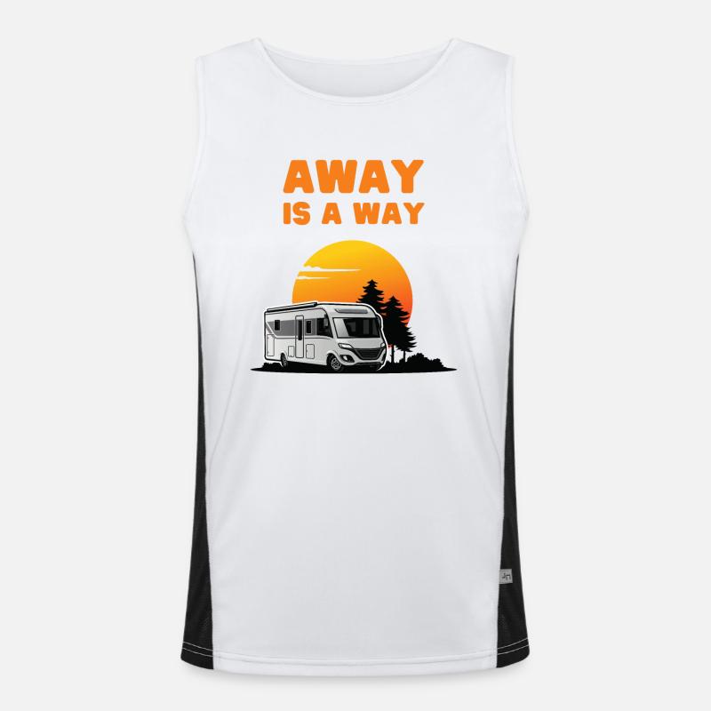 Camper - Away is a way - Men's Functional Contrast Tank Top  - white/black