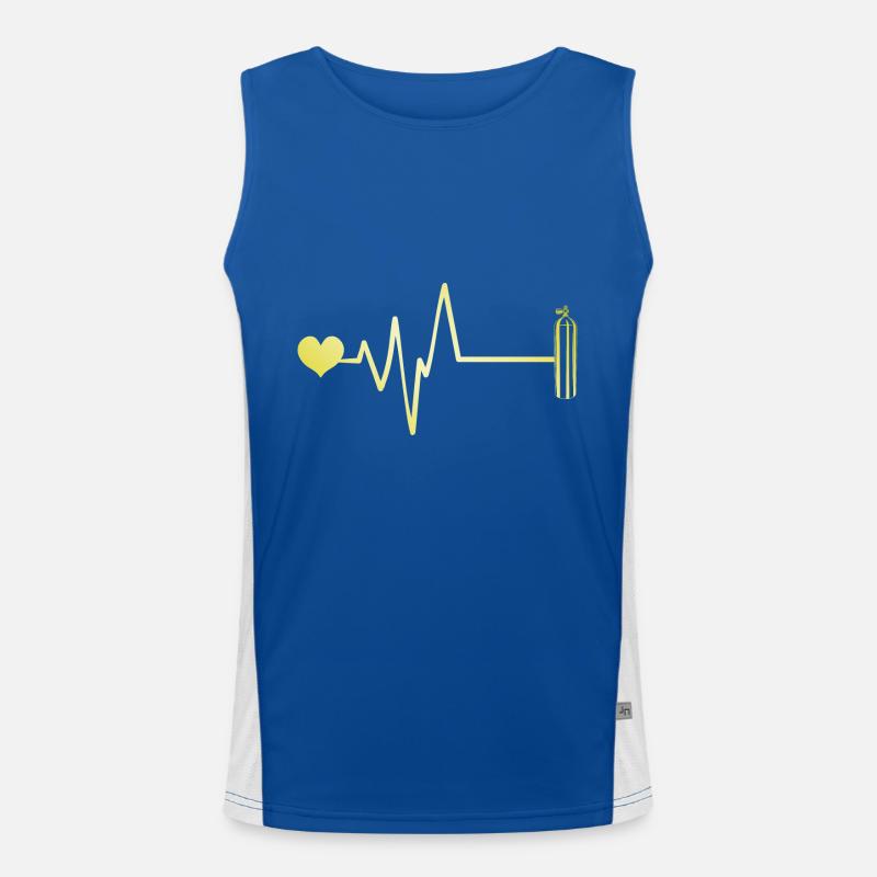 Oxygen Diving Heart Pulse Men's Functional Contrast Tank Top 