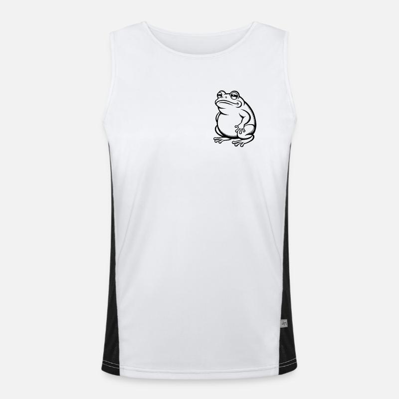 Fat Fat Toad - Fat Fat Frog - Men's Functional Contrast Tank Top  - white/black