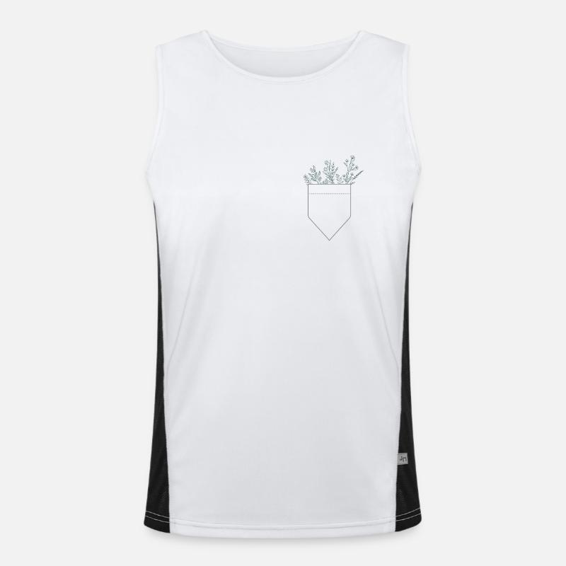 Planter fra pose - Funksjonell kontrast-singlet for menn - hvit/svart