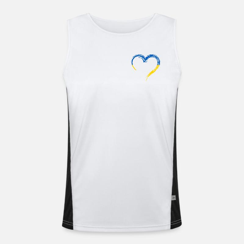 Ukraine Herz Funktionelles Kontrast-Tank Top für Männer 