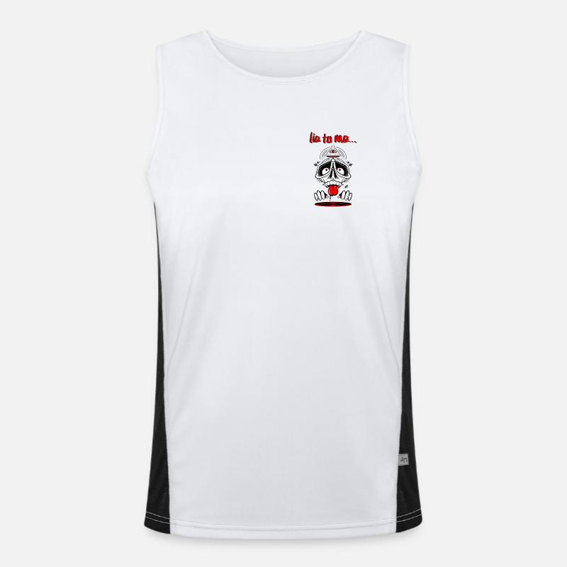 Mysterious skull with triangle - Men's Functional Contrast Tank Top  - white/black