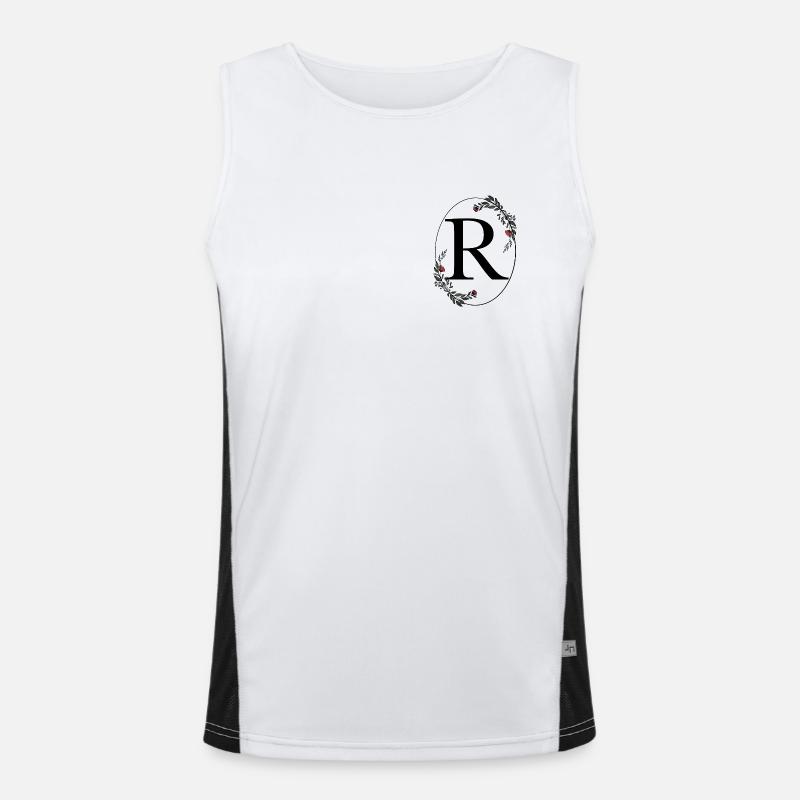 Buchstabe R Funktionelles Kontrast-Tank Top für Männer 