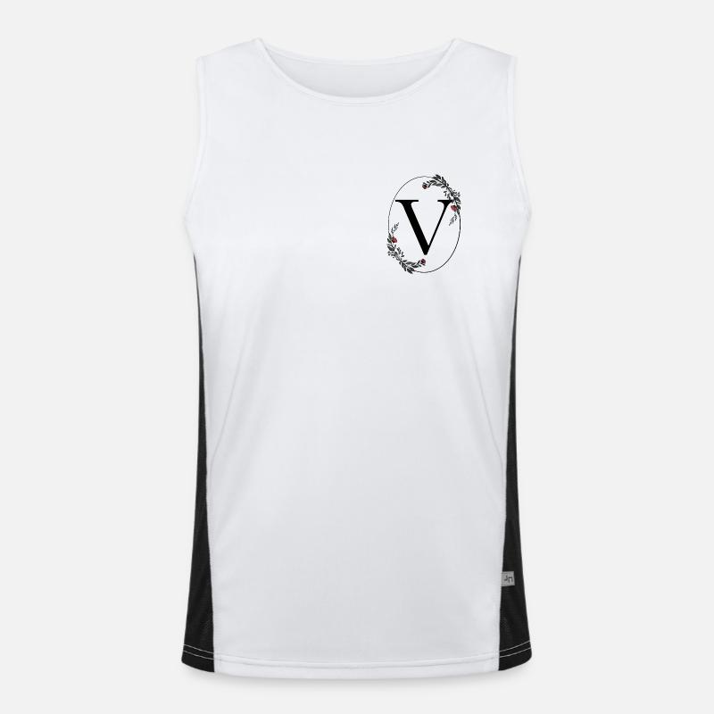 Buchstabe V Funktionelles Kontrast-Tank Top für Männer 